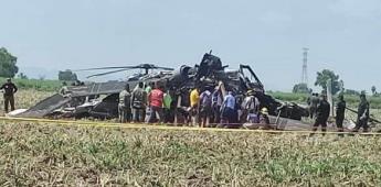 Helicóptero de la Marina se desmploma en Sinaloa